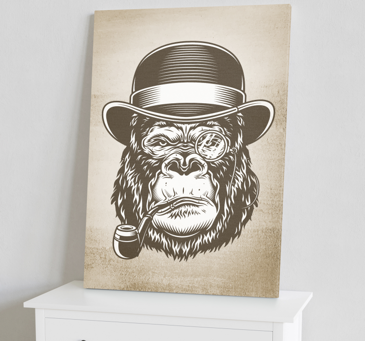 Monkey smoking moderne lerret vegg kunst - Tenstickers