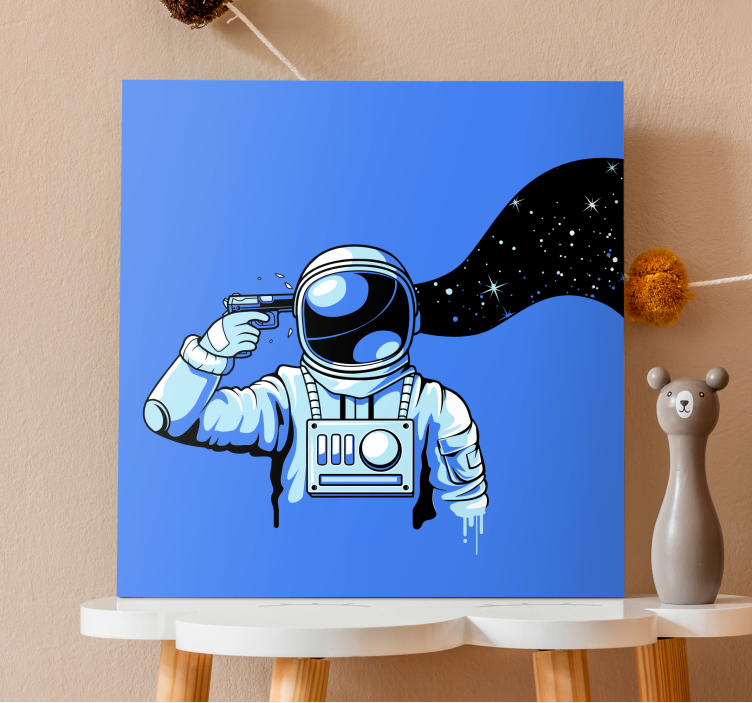 Astronaut skyting lerretstrykk - Tenstickers