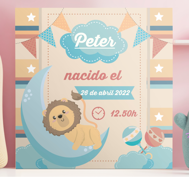 Baby lerretsbilde løve månefeiring - Tenstickers