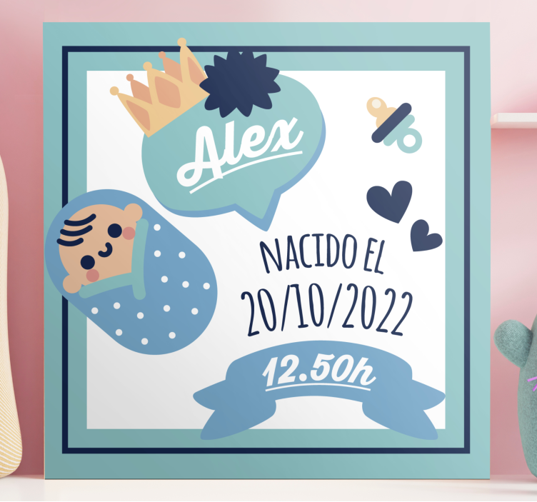 Baby lerretsbilde med babyannonse design - Tenstickers