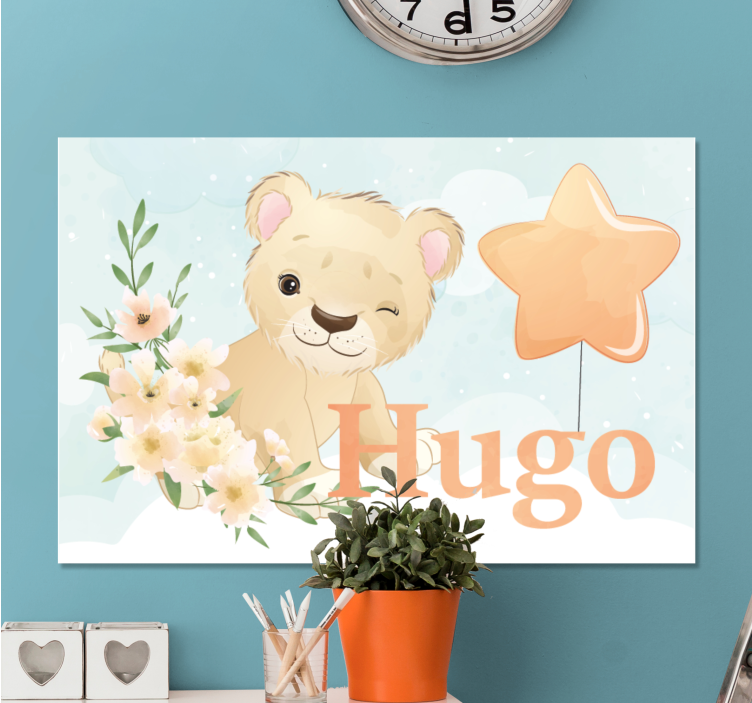 Baby lerretsbilde søt løvekarakter - Tenstickers