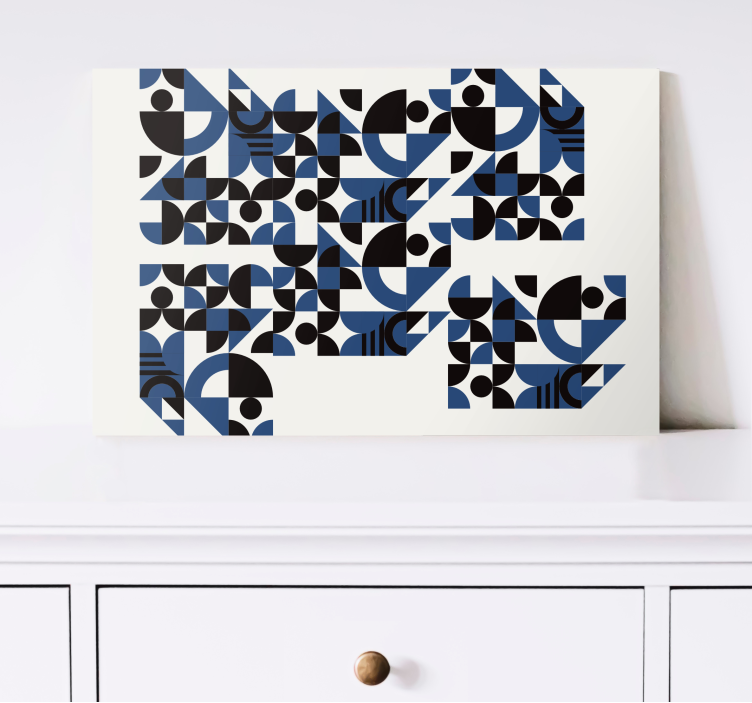 Blå puslespill urban design lerretsbilde midtgang - Tenstickers