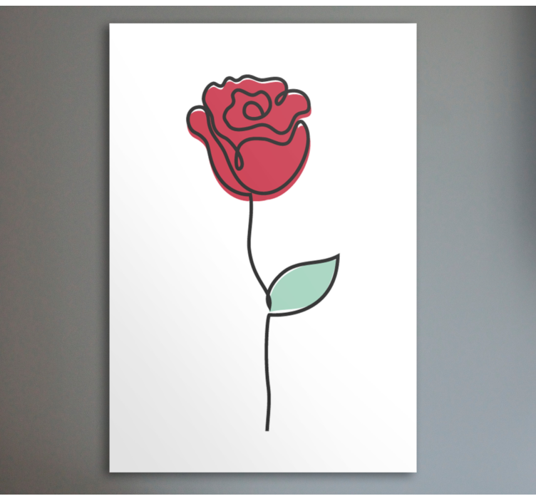 Blomst lerretsbilde elegant rød rose - Tenstickers