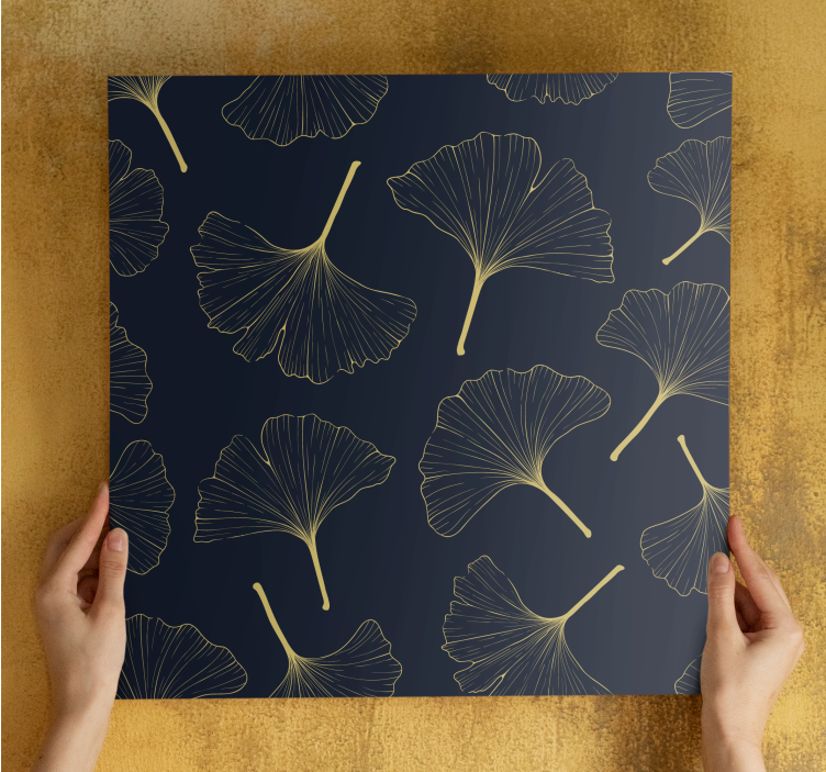 Blomst lerretsbilde gingko blad mønster - Tenstickers