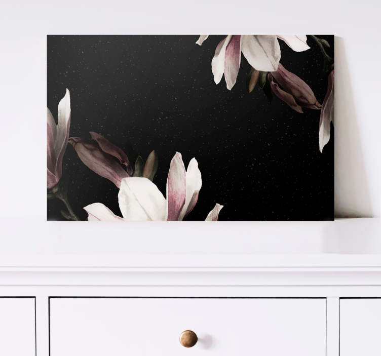 Blomst lerretsbilde magnolia blomsterarrangement - Tenstickers