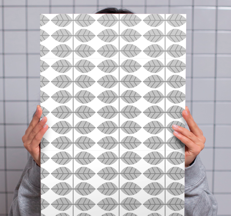 Blomst lerretsbilde med stilisert bladmønster - Tenstickers