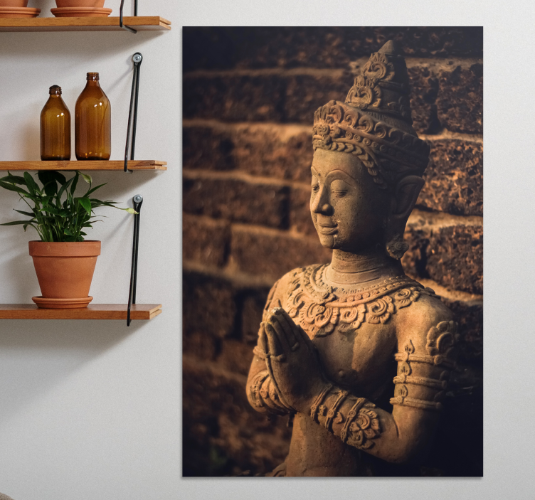 Buddha figur lerret veggkunst - Tenstickers