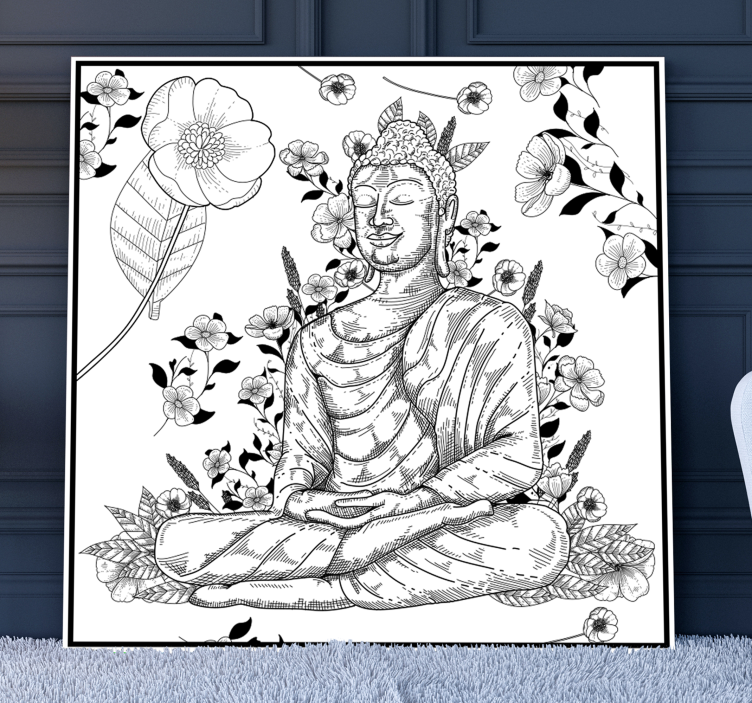 Buddha floral harmoni Buddha lerretsbilder - Tenstickers