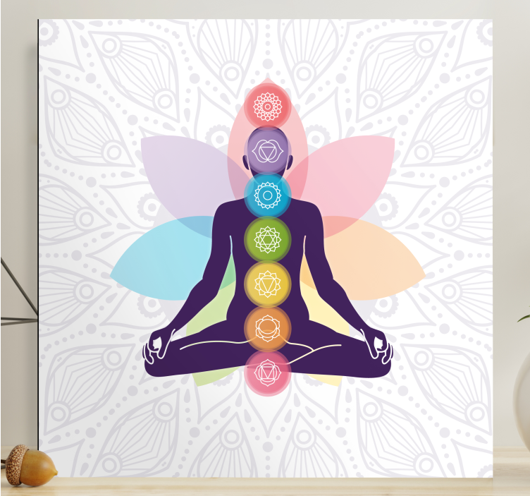 Buddha lerretsbilder med meditasjon chakra silhuett - Tenstickers