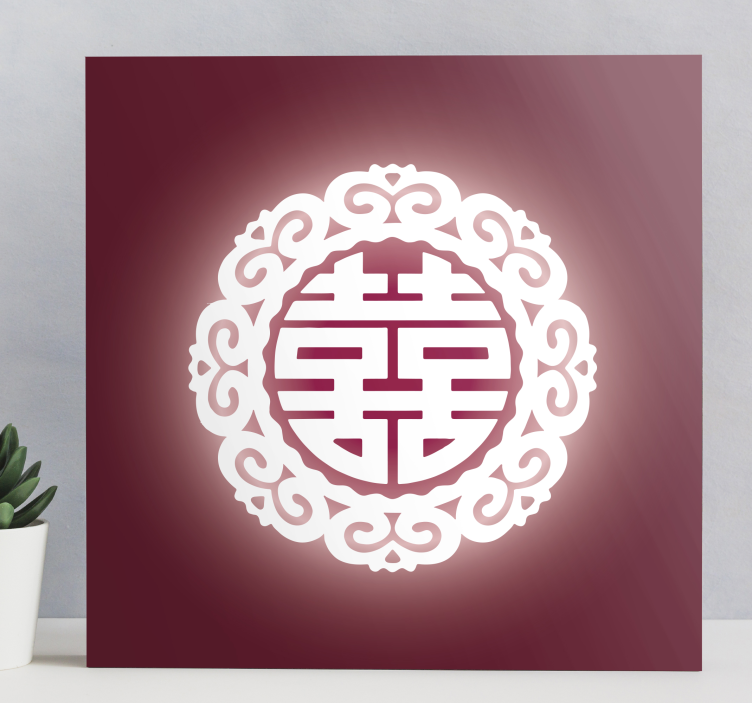 Buddha lerretsbilder rødt kinesisk symbol - Tenstickers