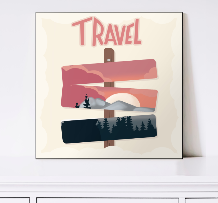 Byer lerretsbilde reiseskilt - Tenstickers