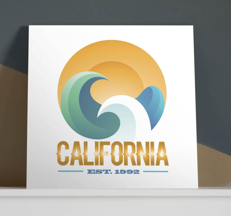 California surfe-emblem lerretsbilde seilere - Tenstickers