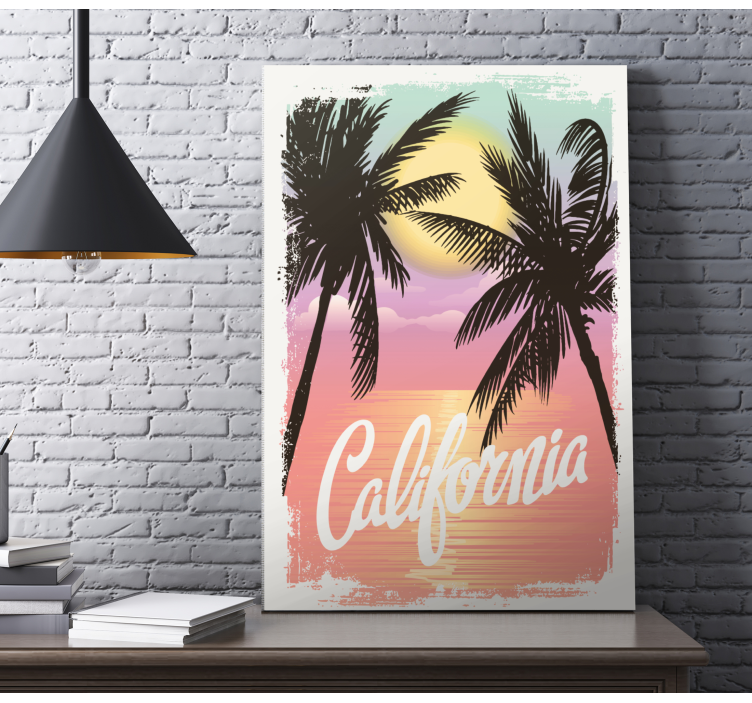 Californiske solnedgangsvibber byer lerretsbilde - Tenstickers