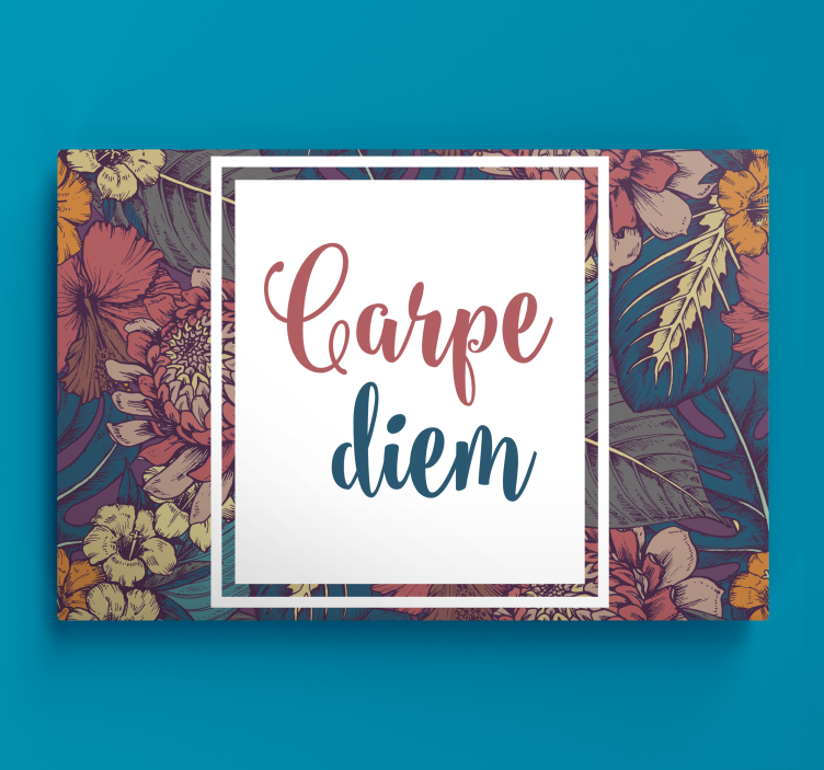 Carpe diem fargerik firkant lerretsbilde motivasjon - Tenstickers