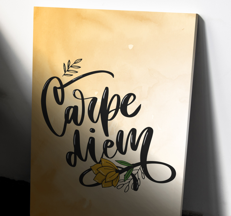 Carpe diem canvas wall art for master bedroom - Tenstickers