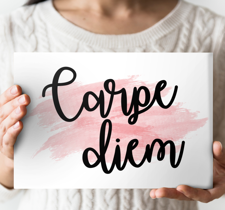 Carpe diem rosa malingskunst lerretsbilde motivasjon - Tenstickers
