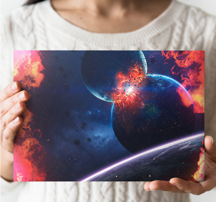 Celestial collision event blomster lerretsbilde - Tenstickers
