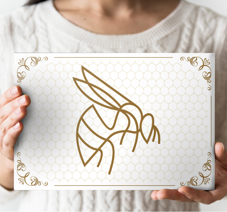 Dyr lerretsbilde bie med bikube - Tenstickers