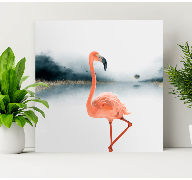 Elegant flamingo landskaps lerretsbilde - Tenstickers