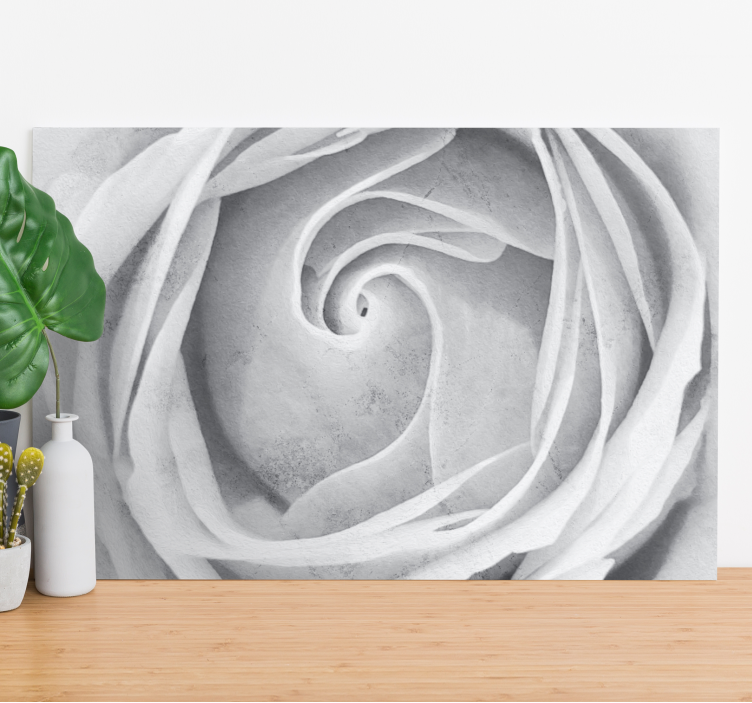 Elegant rose spiral blomst lerretsbilde - Tenstickers