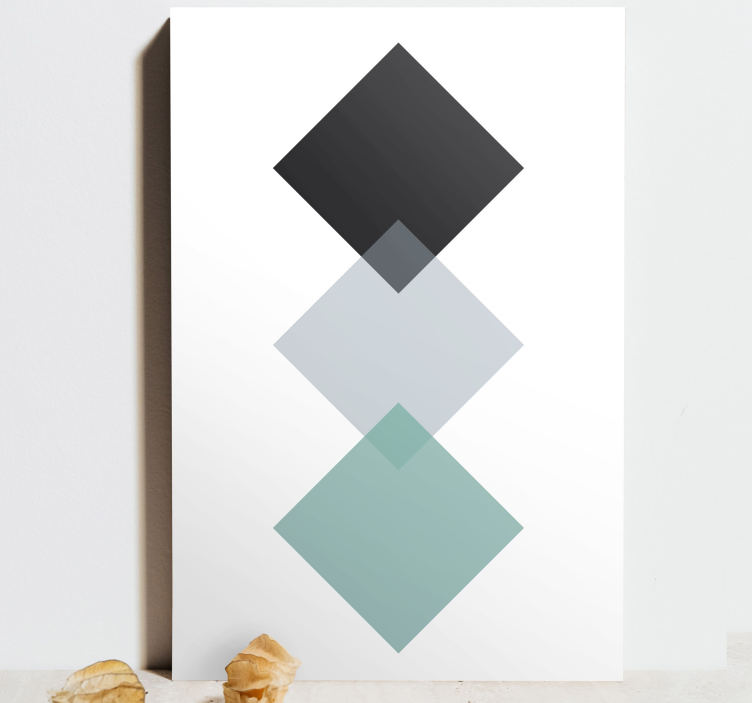 Fargerik romboide i vertikalt mønster lerretsbilde geometrisk - Tenstickers