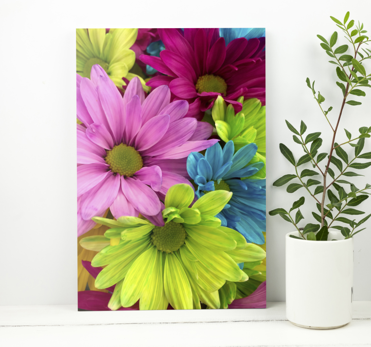 Fargerike blomster kunst lerret - Tenstickers