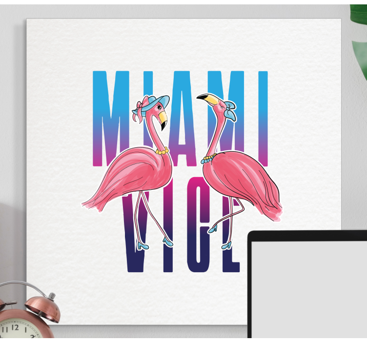 Flamingo fashionistaer dyr lerretsbilde - Tenstickers
