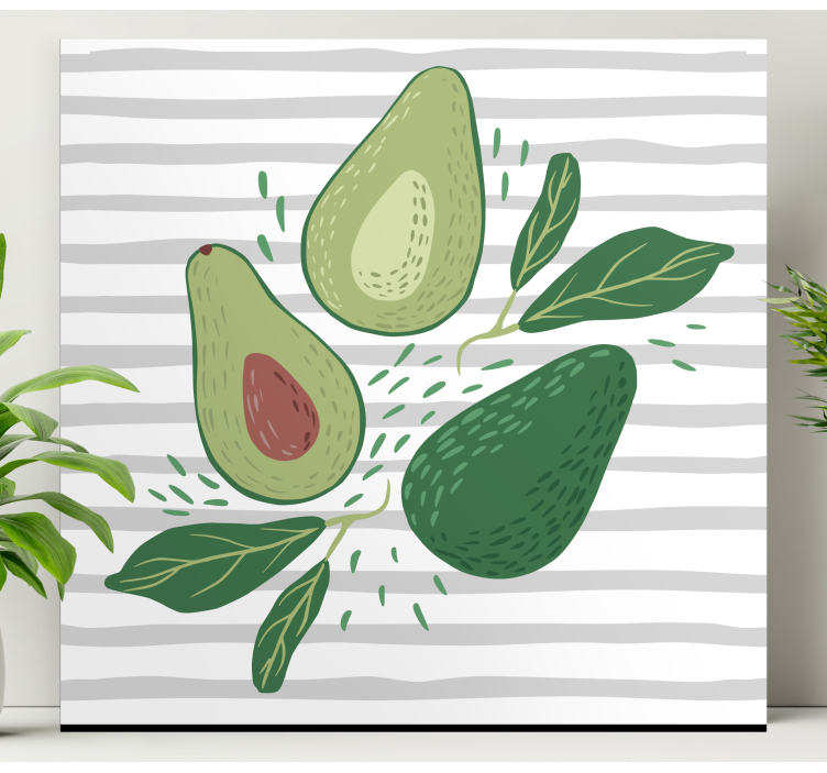 Frukt stillbilde lerretsbilde avocado trio arrangement - Tenstickers