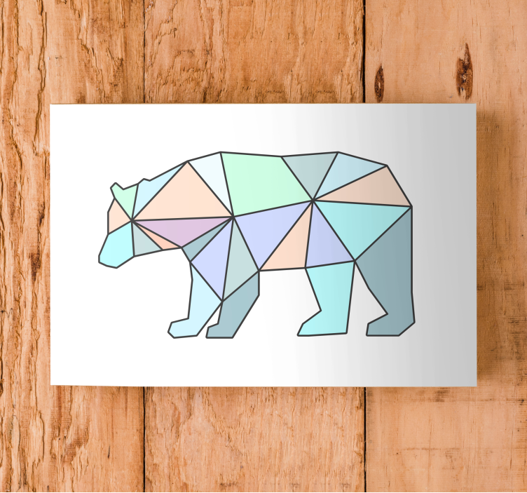 Geometriske trekanter bjørn lerretsbilde geometrisk - Tenstickers