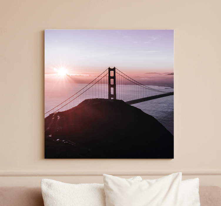 Golden gate bro byer lerretsbilde - Tenstickers