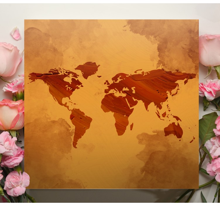 Gule flekker lerretsbilde verdenskart - Tenstickers