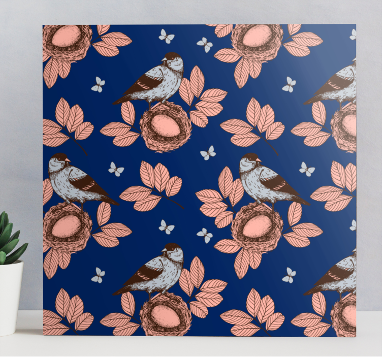 Hekker sammen fugle lerretsbilde - Tenstickers