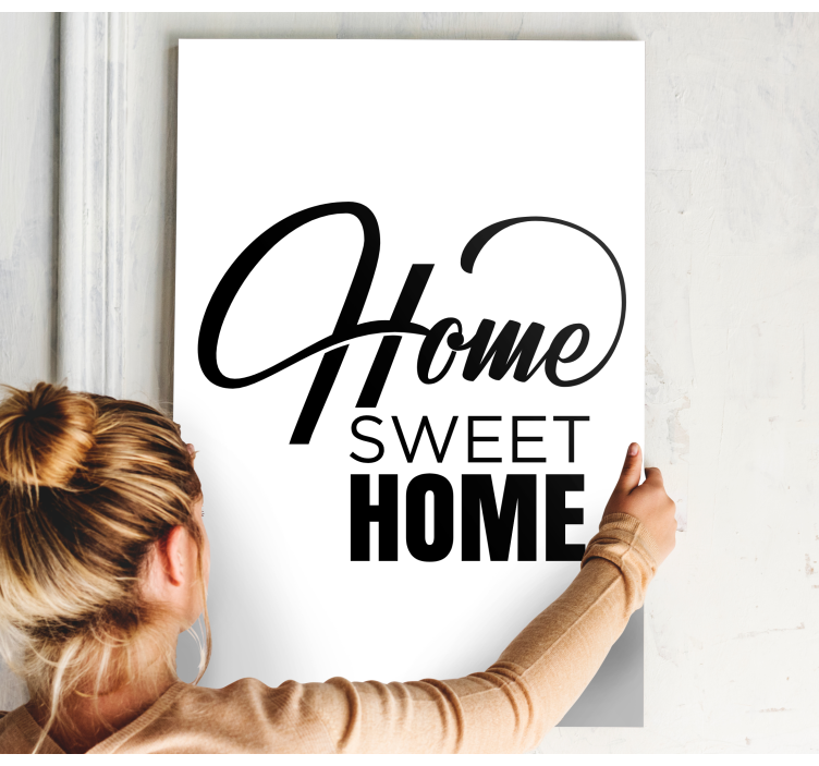 Hjem søt hjem minimalistisk lerretsbilde tekster - Tenstickers