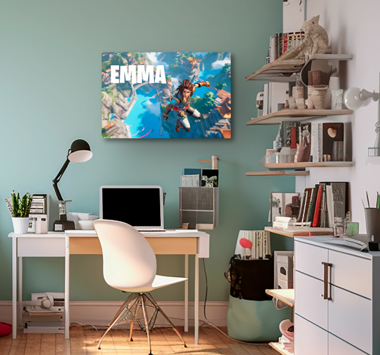 Hopp inn i det tomme egne navn lerretsbilde - Tenstickers