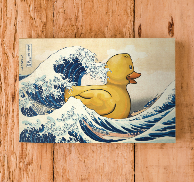 Kanagawa gummiand lerretsbilde kunst - Tenstickers
