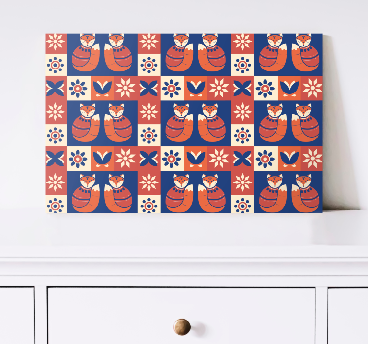 Katte lerretsbilde vennlig kattemønster - Tenstickers