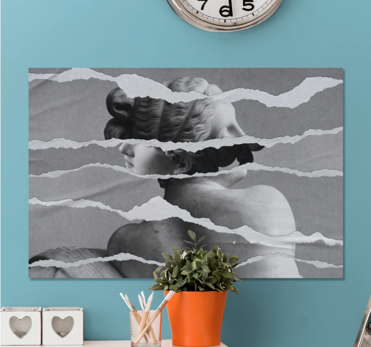 Kunst lerretsbilde revet papirkunst - Tenstickers