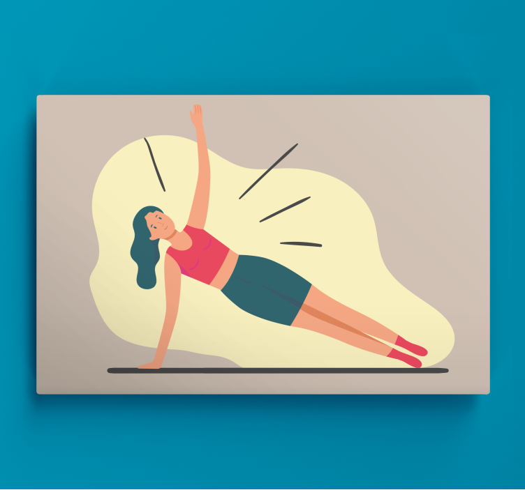 Kvinne trener illustrasjon sport lerretsbilde - Tenstickers