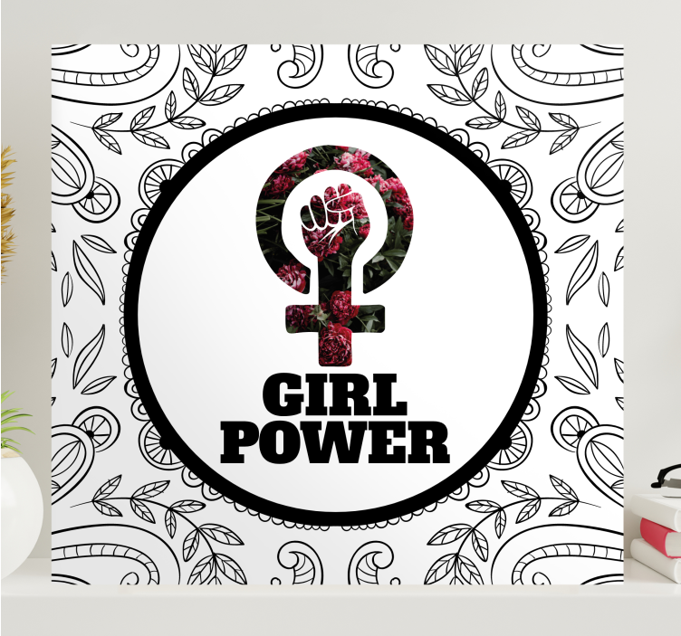 Kvinner tegner "girl power" lerretsbilde soverom - Tenstickers