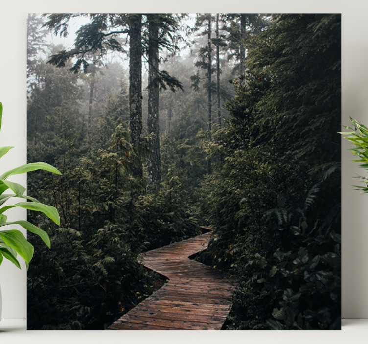 Landskaps lerretsbilde fredfull skogsti - Tenstickers