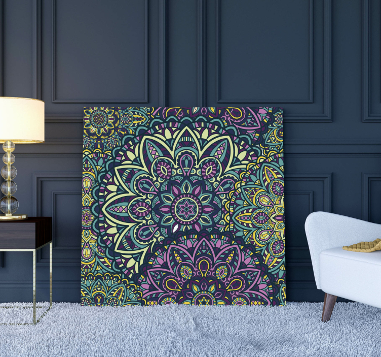 Lerretsbilde mandala kompleks mandala illustrasjon - Tenstickers