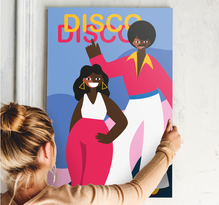Lerretsbilde personer disco danseentusiaster - Tenstickers