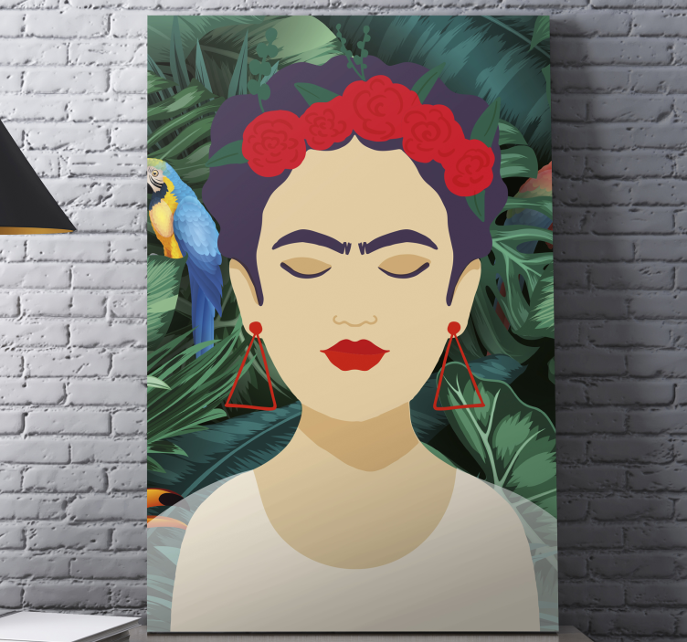 Lerretsbilde personer inspirert av frida kahlo - Tenstickers