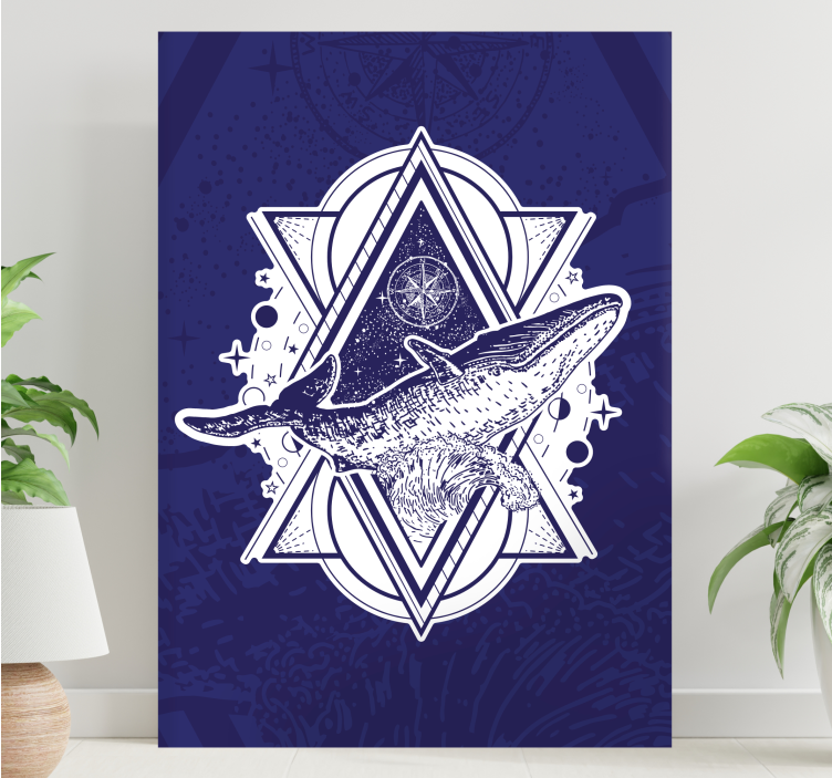 Lerretsbilde seilere hval astral design - Tenstickers