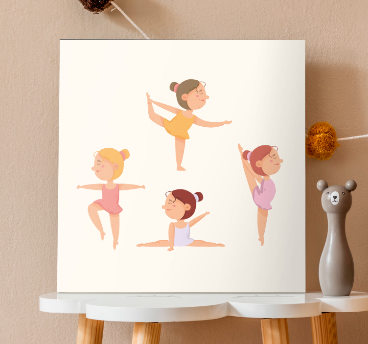Lerretsbilde spedbarn dansende ballerinaer - Tenstickers