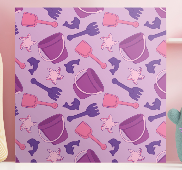 Lerretsbilde spedbarn strandleketøy mønster - Tenstickers