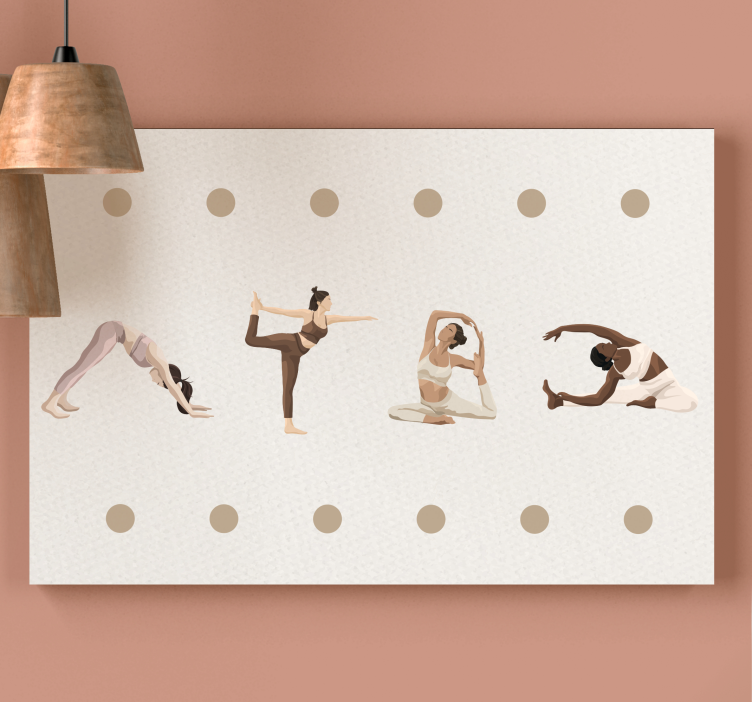 Lerretsbilde tekster yoga poses sekvens - Tenstickers