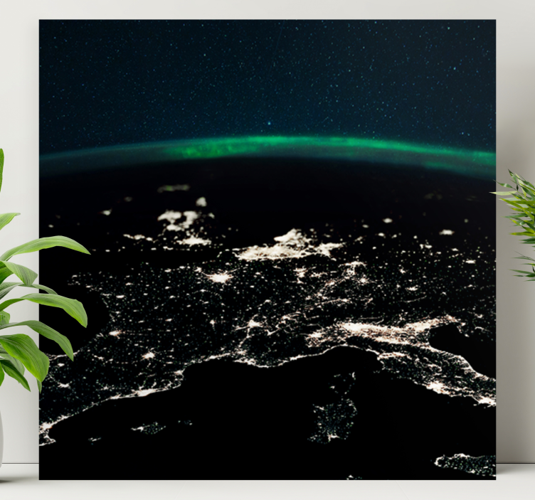 Lerretsbilde verdenskart nattutsikt - Tenstickers