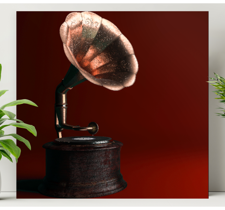 Lerretsbilde vintage klassisk grammofon - Tenstickers