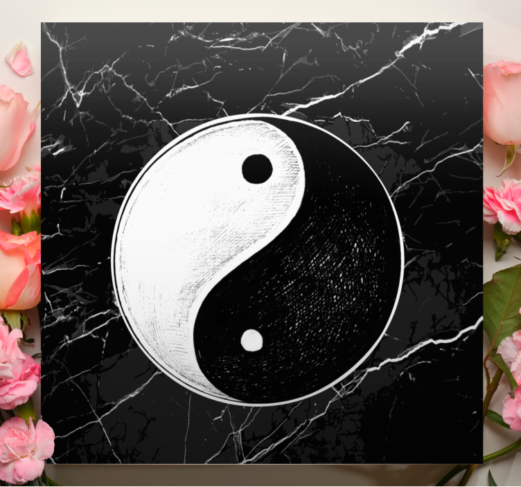 Lerretsbilde zen yin yang symbol - Tenstickers